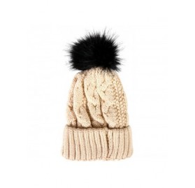 Skullies & Beanies Winter Beanies- Wholesale Bulk Cold Weather Thermal Warm Stretch Skull Cap- Mens Womens Unisex Hat - Beige...