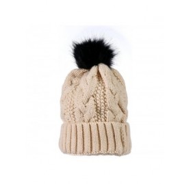 Skullies & Beanies Winter Beanies- Wholesale Bulk Cold Weather Thermal Warm Stretch Skull Cap- Mens Womens Unisex Hat - Beige...
