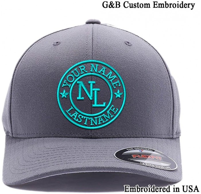 Baseball Caps Custom Embroidered Hat. Create Your Logo with Your Name and Initials. Flexfit Cap. - Grey - C918CW6TSXX $44.41