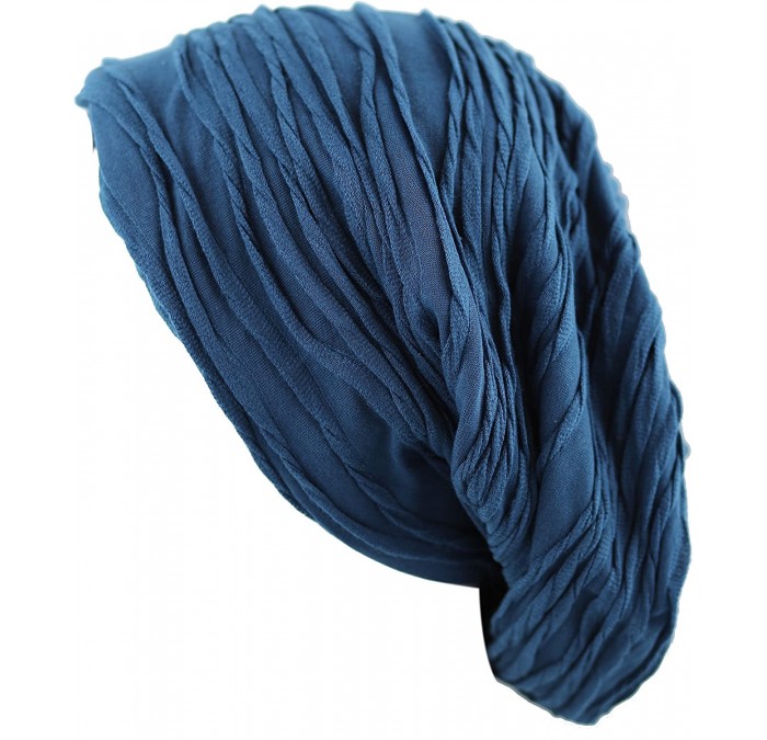 Skullies & Beanies All Kinds of Long Slouchy Baggy Wrinkled Oversized Beanie Winter Hat - 1. 2800 - Teal - C612MAJTRAS $8.75