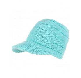 Skullies & Beanies Fashion Knitted Hat Ponytail - Blue - CX18HSR4C5G $9.68