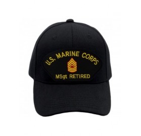 Baseball Caps USMC Master Sergeant Retired Hat/Ballcap (Black) Adjustable One Size Fits Most - Black - CR180K62GLX $44.05