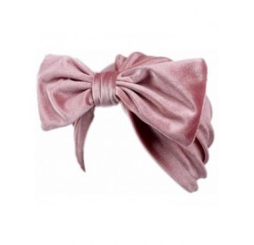 Skullies & Beanies Women Solid Bow Pre Tied Cancer Chemo Hat Beanie Turban Stretch Head Wrap Cap - Pink - CP185XYH44U $11.07