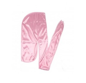Skullies & Beanies Men Silk Durag Long Straps Bandanas for Men Headwear Waves Cap - Baby Pink - CY18T83C92Y $10.08