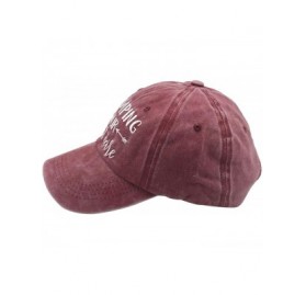 Baseball Caps Women's Embroidered Camping Hair Don't Care Vintage Washed Dyed Dad Hat - Burgundy - CA18W5L9KXW $11.61