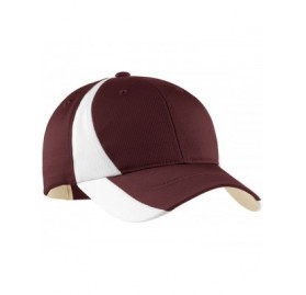 Baseball Caps Men's Dry Zone Nylon Colorblock Cap - Maroon/White - C9114V1PSP3 $10.09