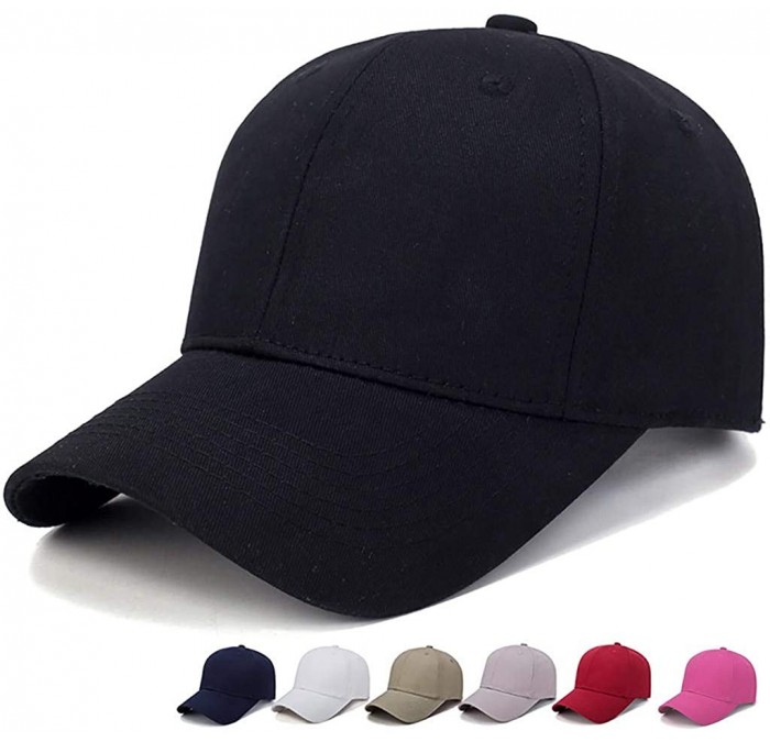 Baseball Caps Men's Baseball Cap Unisex Plain Sports Adjustable Solid Ball Hat Cotton Soft Panel Cap Outdoor Sun Hat - White ...