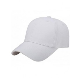 Baseball Caps Men's Baseball Cap Unisex Plain Sports Adjustable Solid Ball Hat Cotton Soft Panel Cap Outdoor Sun Hat - White ...
