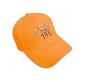 Baseball Caps Custom Baseball Cap Pink Flamingos Embroidery Acrylic Dad Hats for Men & Women - Orange - C218SDKGE43 $25.56