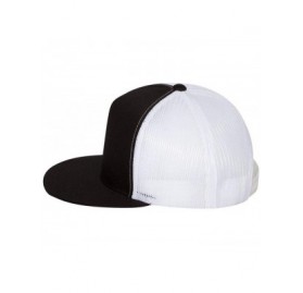 Baseball Caps Flexfit 6006-6006T-6006W 5 Panel Classic Trucker Snapback Hat Cap - Black/White - C412D6Q7H9X $7.61