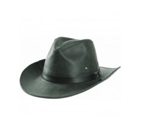 Fedoras Faux Leather Indiana Jones Hat Outback Hat Fedora CD8859 - Green - CL1880ZX4K2 $29.59