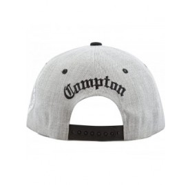 Baseball Caps Compton 3D Embroidered Heather Grey Snap Back Baseball Hat - Black - CE12E09C9YN $11.49
