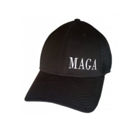 Baseball Caps MAGA Hat - Trump Cap - Black Structured W/ Off-center White Embroidery - CH17YONK27U $41.23