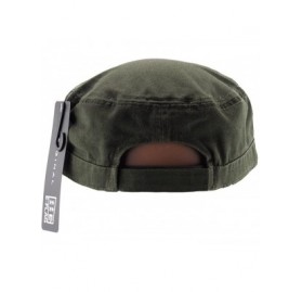 Baseball Caps Fashionable Solid Color Unisex Adjustable Strap Cadet Cap - Olive - CR11KMUV0ZT $8.40