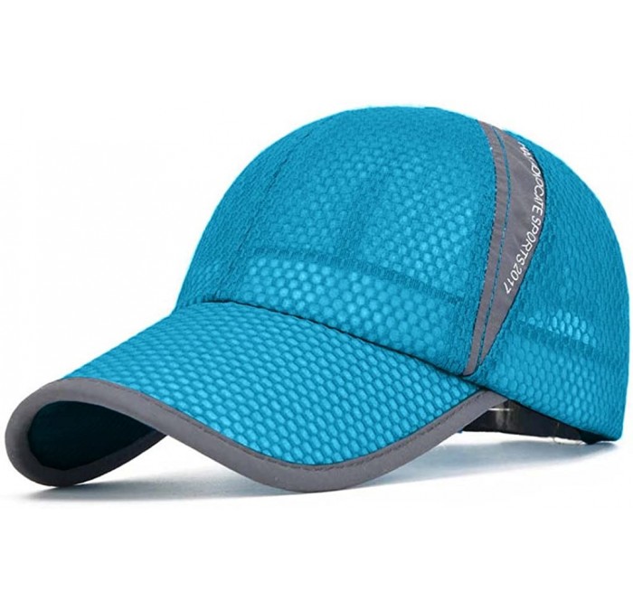 Baseball Caps Unisex Summer Baseball Hat Sun Cap Lightweight Mesh Quick Dry Hats Adjustable Cap Cooling Sports Caps - Lake Bl...