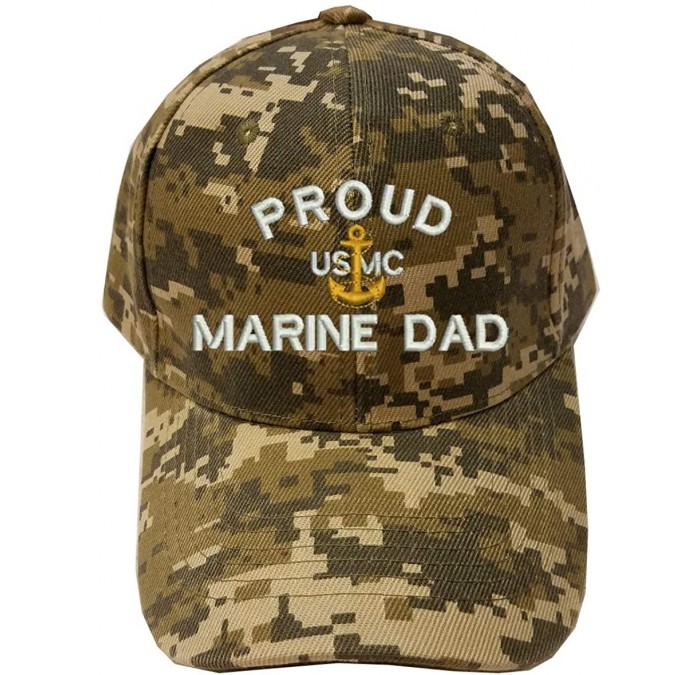 Baseball Caps Proud Marine Dad USMC Dad Digital Camo Baseball Cap Hat - C9183MSUIG8 $45.05