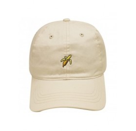 Baseball Caps Banana Small Embroidery Cotton Baseball Caps - Putty - CH12HJQUGLH $13.36