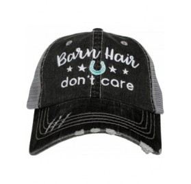 Baseball Caps Barn Hair Don't Care Baseball Cap - Trucker Hats for Women - Stylish Cute Sun Hat - Mint/Stars - C818YQG4363 $3...