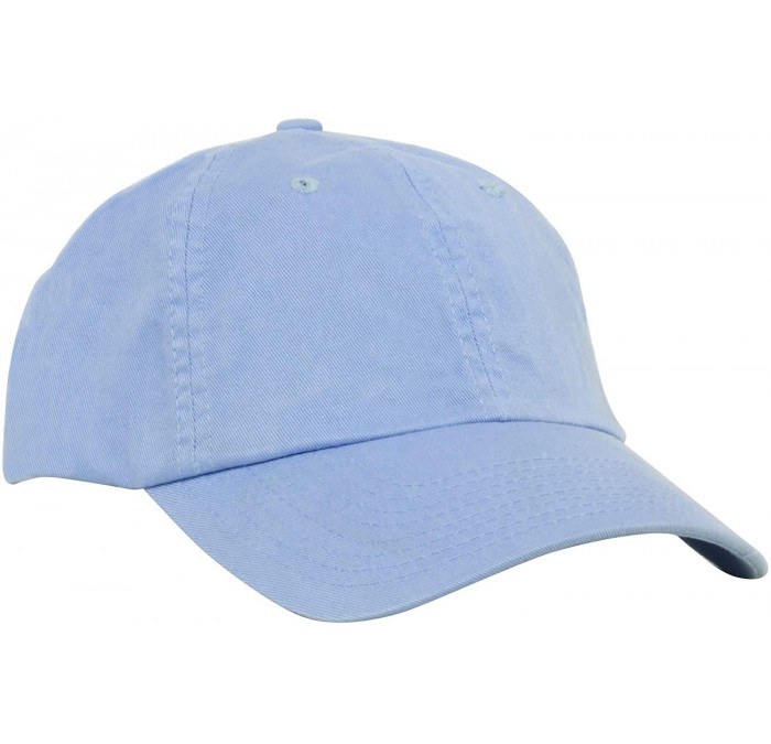 Baseball Caps Low Profile Dyed Cotton Twill Cap - Sky Blue - CU11GZA9IAH $19.55