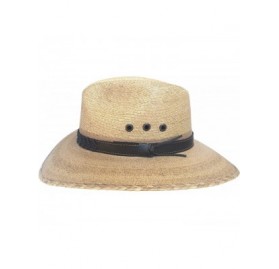 Cowboy Hats Authentic Sahuayo Palm Moreno Straw Safari Gus Crown Vaquero Cowboy Sun Hat - Natural Safari Self Bound - CM18X9Y...