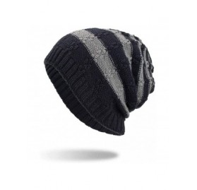 Skullies & Beanies Warm Oversized Chunky Soft Oversized Cable Knit Slouchy Beanie Winter Warm Knit Hat Skull Cap - Navy 5 - C...