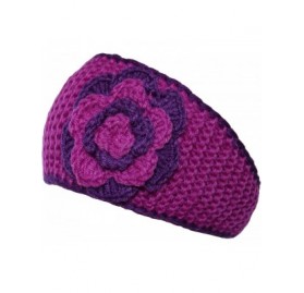 Headbands Winter Two Tone Flower Headband - 2-purple - CN18LHKW3Z4 $8.69