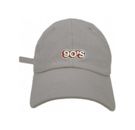 Baseball Caps 90's Logo Style Dad Hat Washed Cotton Polo Baseball Cap - Lt.grey - CM1889RR9DW $13.87