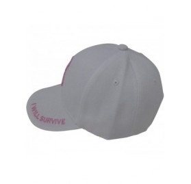 Baseball Caps Breast Cancer Awareness Hat - Breast Cancer Survivor Gift - I Will Survive Pink Ribbon Baseball Cap - White - C...