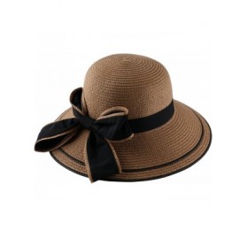 Bucket Hats Women's Most Milan Bucket Year Round Straw Hat - Tan - C0183KG60IN $27.48