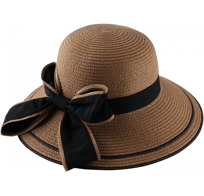 Bucket Hats Women's Most Milan Bucket Year Round Straw Hat - Tan - C0183KG60IN $27.48