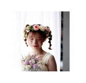 Headbands Adjustable Flower Headband Floral Garland Crown Halo Headpiece Boho with Ribbon Wedding Festival Party - 30 - CM18Y...