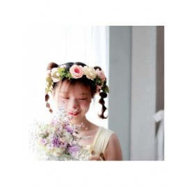 Headbands Adjustable Flower Headband Floral Garland Crown Halo Headpiece Boho with Ribbon Wedding Festival Party - 30 - CM18Y...