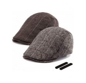 Newsboy Caps 2 Pack Ivy Hat Newsboy Cap Men - 30% Wool Hats for Men Tweed Flat Cap Gatsby Hat - CS18WS4G9X6 $16.34