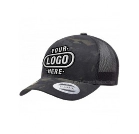 Baseball Caps 2018 6606MC Yupoong Retro Trucker Multicam Custom Hat (Camo) - Multicam Black -Logo - CX18ECLKETR $40.56