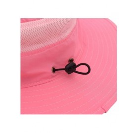 Sun Hats Men's Sun Hat UPF 50+ Wide Brim Bucket Hat Windproof Fishing Hats - Pink - CB12DS766EH $11.11