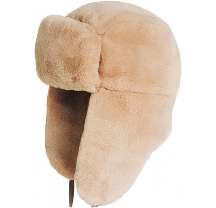 Skullies & Beanies Women Faux Fur Snow Trapper Hat with Ear Flap for Skiing Head - Brown - CT18K3DGICR $43.78