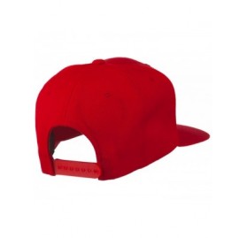 Baseball Caps Gold Lion Embroidered Wool Snapback Cap - Red - C011Q3T58ID $32.39