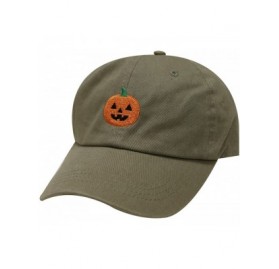 Baseball Caps Halloween Pumpkin Cotton Baseball Dad Caps - Olive - C412M1OAFN5 $23.99