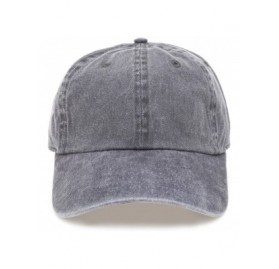 Baseball Caps Low Profile Vintage Washed Pigment Dyed 100% Cotton Adjustable Baseball Cap - Charcoal - CE180ZX678H $11.40