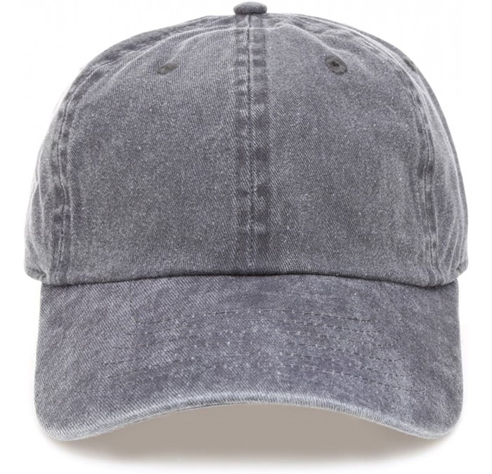 Baseball Caps Low Profile Vintage Washed Pigment Dyed 100% Cotton Adjustable Baseball Cap - Charcoal - CE180ZX678H $19.96