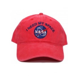 Baseball Caps NASA I Need My Space Pigment Dye Embroidered Hat Cap Unisex Adult Multi - Red - CK18862GGAY $17.25