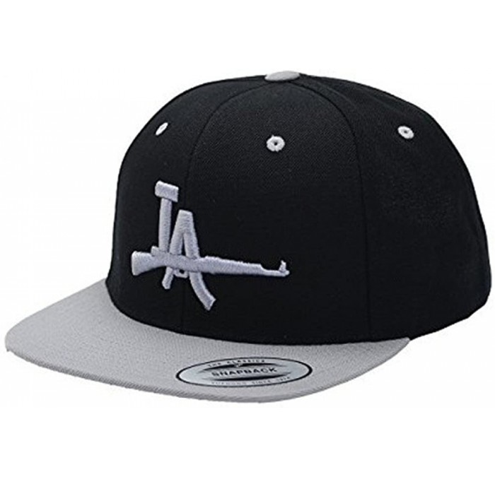 Baseball Caps Floral- Bandana- Animal Skin & Custom Embroidered - Snapbacks - La Ak (Black/Silver) - CV126HI29F9 $21.29