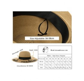 Sun Hats Floppy Straw Sun Hat UPF 50 Wide Brim Beach Summer Hats Packable - Hello Sunshine Khaki00756 - CV18T45U9LS $14.77