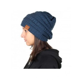 Skullies & Beanies Knit Beanie Trendy Warm Chunky Thick Soft Warm Winter Hat Beanie Skully - Turqouise - CF189LGTAA4 $14.44