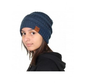 Skullies & Beanies Knit Beanie Trendy Warm Chunky Thick Soft Warm Winter Hat Beanie Skully - Turqouise - CF189LGTAA4 $14.44