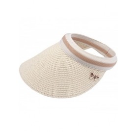 Sun Hats Women Shade Cap Empty Top Chapeau Sunscreen Hat Beach Hats Sun Visor Caps - Beige - C917YHC9MEL $29.67