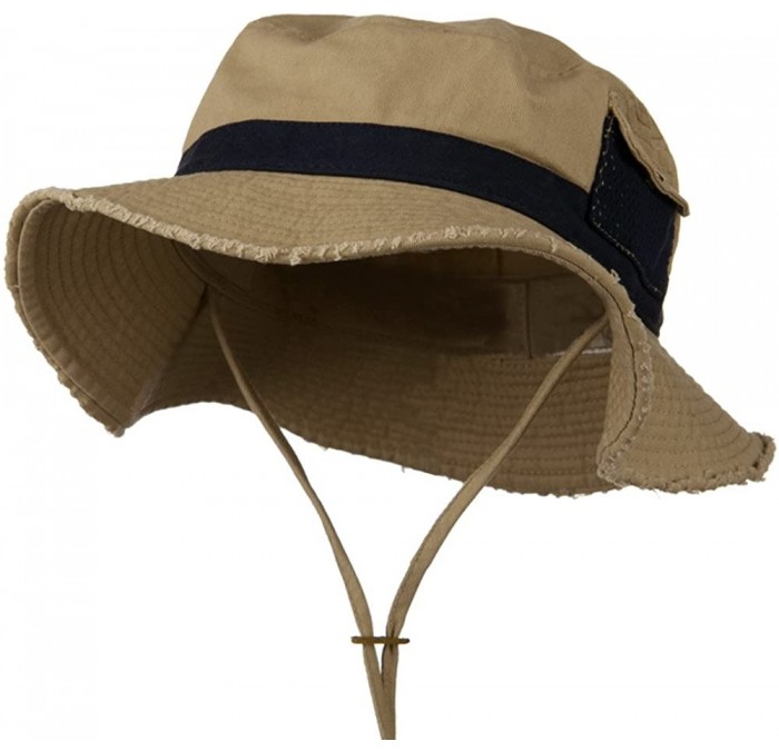 Sun Hats Big Size Cotton Twill Washed Bucket Hat - Khaki - CK11C0N01B5 $54.54