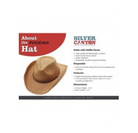 Cowboy Hats Raffia Straw Shapeable Cowboy Western Sun Hat- Silver Canyon- Natural - Natural - CJ18U92SW33 $38.48