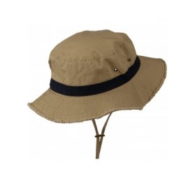 Sun Hats Big Size Cotton Twill Washed Bucket Hat - Khaki - CK11C0N01B5 $59.14