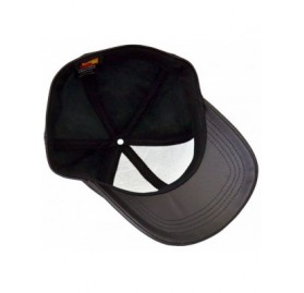 Baseball Caps Fitted Genuine Cowhide Leather Baseball Caps Made in USA - Brown - CA11JYYRNPZ $25.76